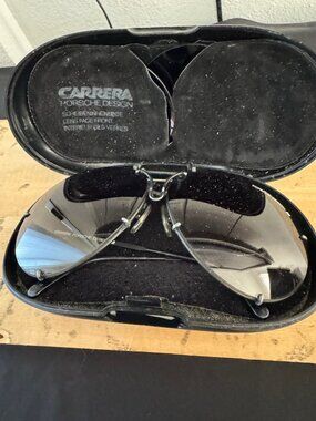 VINTAGE CARRERA PORSCHE TEARDROP Aviator SUNGLASSES; BLACK